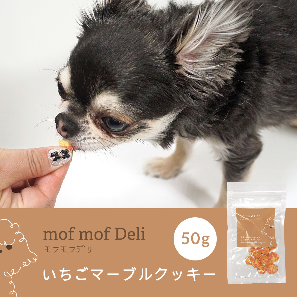 犬 おやつ mof mof Deli/いちごマーブルクッキー 50g 無添加 国産 ボーロ クッキー