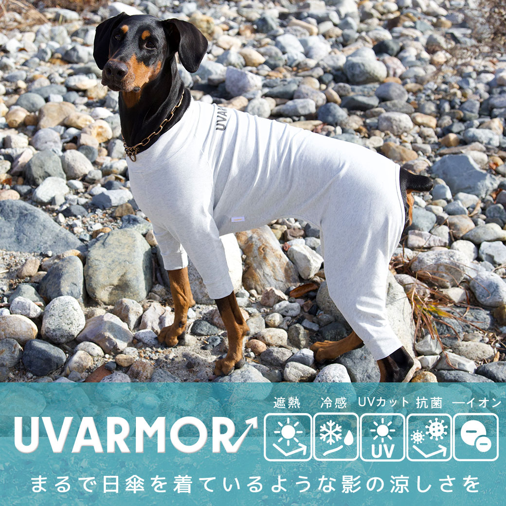 犬 服 iDog UVARMOR 中大型犬用 テックつなぎ 遮熱 UVカット 冷感 抗菌 マイナスイオン アイドッグ 犬の服 犬服